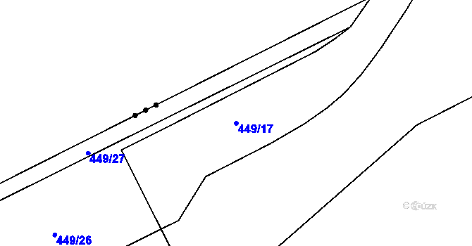 Parcela st. 449/17 v KÚ Drásov u Příbramě, Katastrální mapa