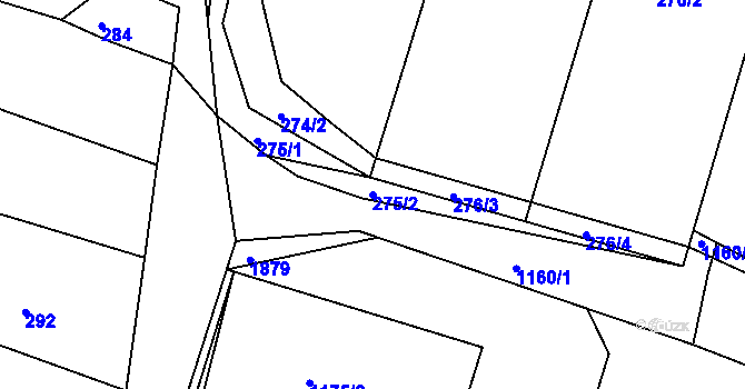 Parcela st. 275/2 v KÚ Drásov, Katastrální mapa
