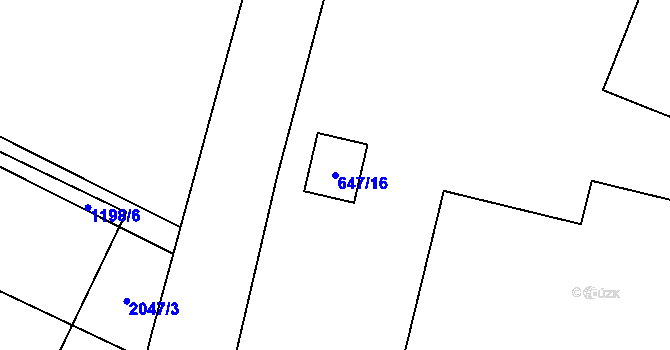 Parcela st. 647/16 v KÚ Drásov, Katastrální mapa