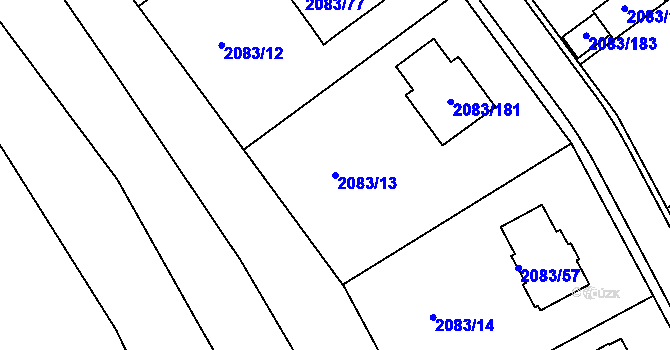 Parcela st. 2083/13 v KÚ Drásov, Katastrální mapa