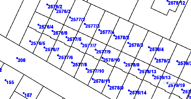 Parcela st. 2577/9 v KÚ Drásov, Katastrální mapa
