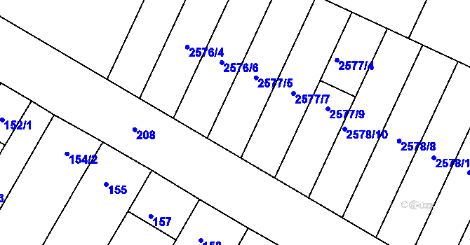Parcela st. 2577/6 v KÚ Drásov, Katastrální mapa