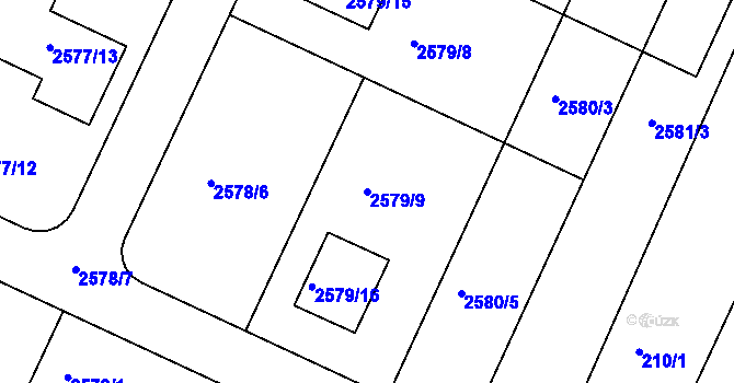Parcela st. 2579/9 v KÚ Drásov, Katastrální mapa