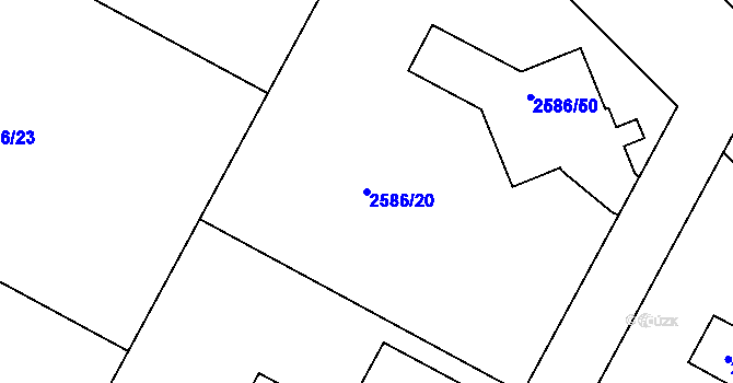 Parcela st. 2586/20 v KÚ Drásov, Katastrální mapa