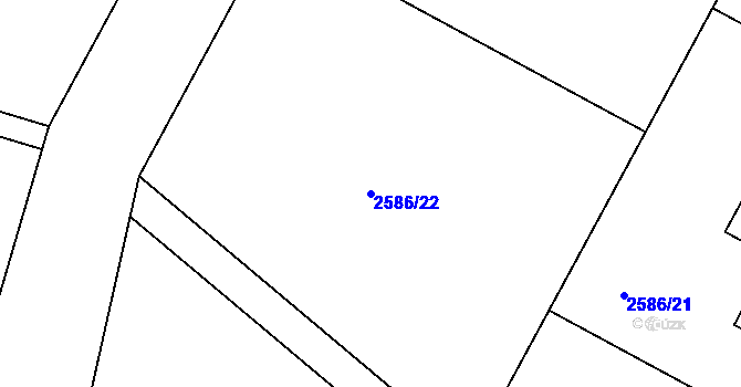 Parcela st. 2586/22 v KÚ Drásov, Katastrální mapa