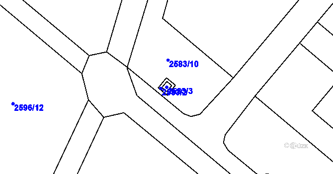 Parcela st. 2583/3 v KÚ Drásov, Katastrální mapa