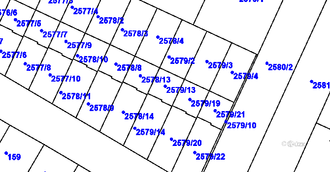 Parcela st. 2579/13 v KÚ Drásov, Katastrální mapa