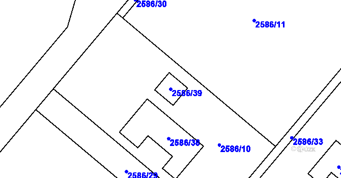 Parcela st. 2586/39 v KÚ Drásov, Katastrální mapa