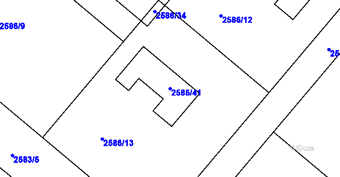 Parcela st. 2586/41 v KÚ Drásov, Katastrální mapa