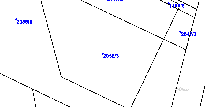 Parcela st. 2056/3 v KÚ Drásov, Katastrální mapa