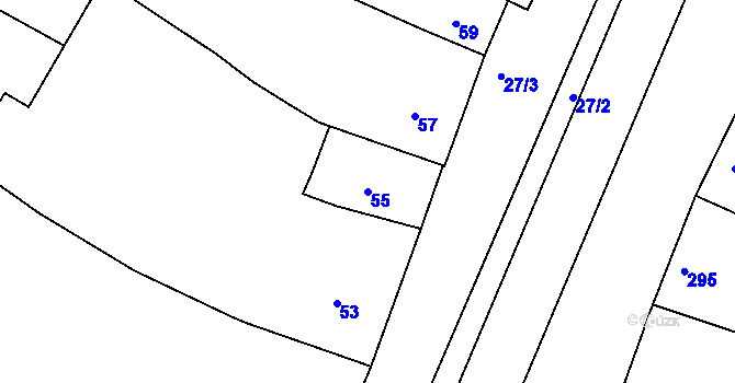 Parcela st. 55 v KÚ Drásov, Katastrální mapa