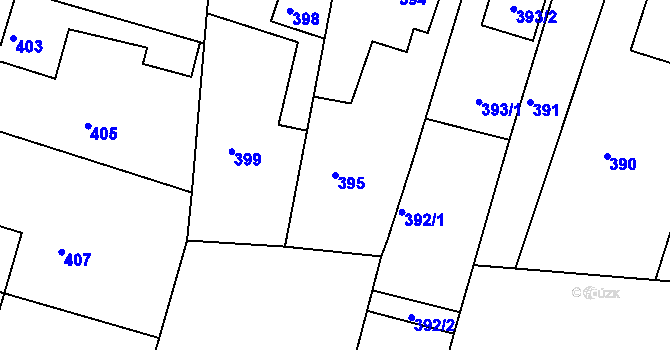 Parcela st. 395 v KÚ Drásov, Katastrální mapa