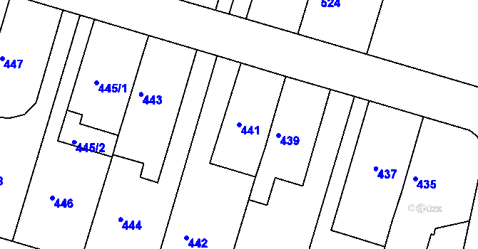 Parcela st. 441 v KÚ Drásov, Katastrální mapa