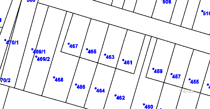 Parcela st. 463 v KÚ Drásov, Katastrální mapa