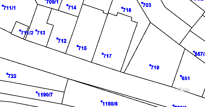 Parcela st. 717 v KÚ Drásov, Katastrální mapa