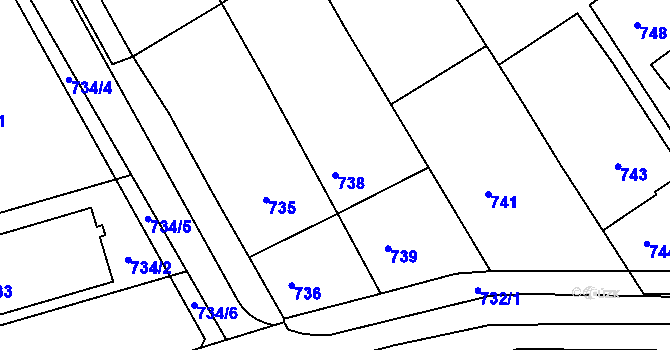 Parcela st. 738 v KÚ Drásov, Katastrální mapa
