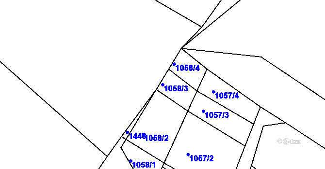 Parcela st. 1058/3 v KÚ Drásov, Katastrální mapa