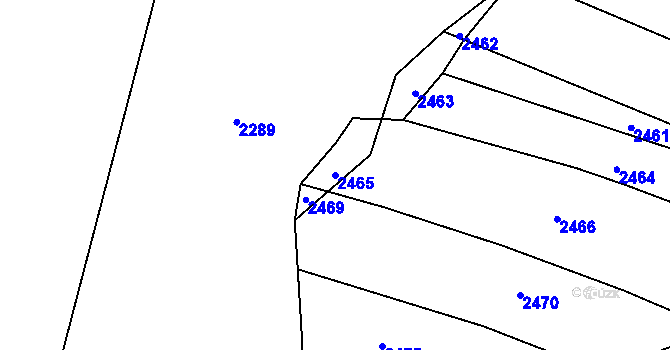 Parcela st. 2465 v KÚ Drásov, Katastrální mapa