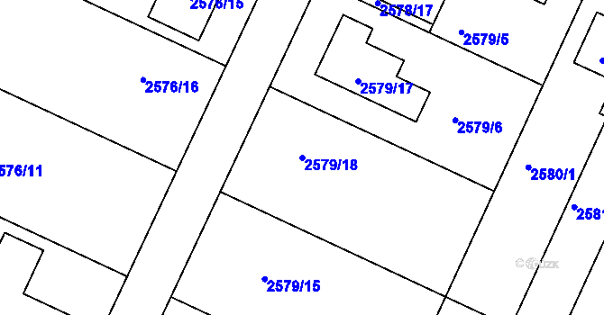Parcela st. 2579/18 v KÚ Drásov, Katastrální mapa