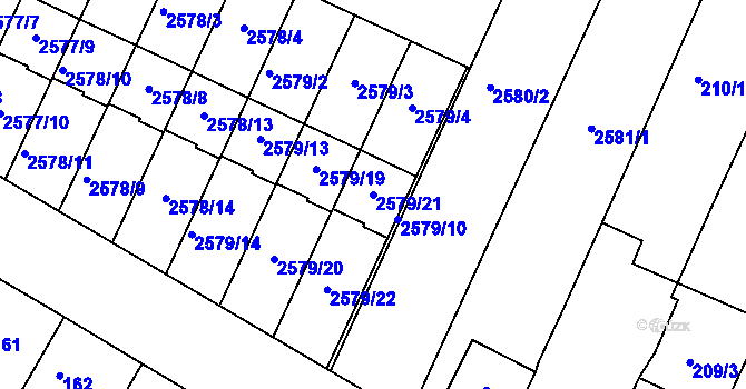 Parcela st. 2579/21 v KÚ Drásov, Katastrální mapa