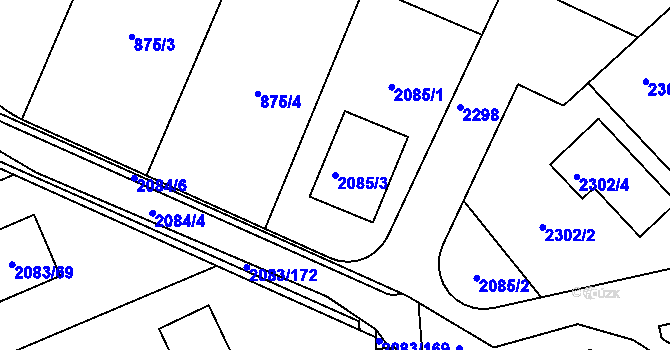 Parcela st. 2085/3 v KÚ Drásov, Katastrální mapa
