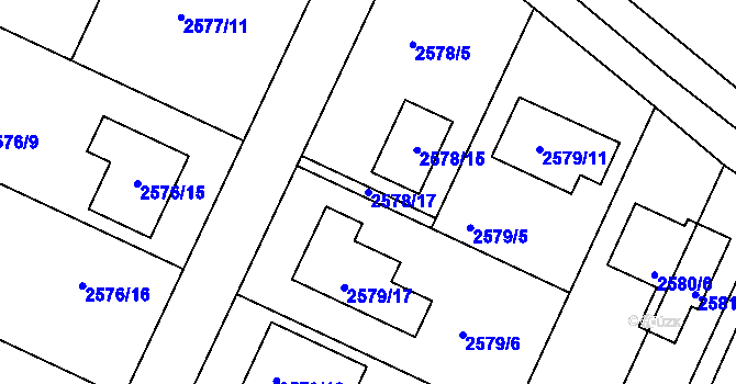 Parcela st. 2578/17 v KÚ Drásov, Katastrální mapa
