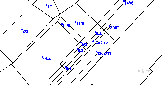 Parcela st. 5/3 v KÚ Draženov, Katastrální mapa