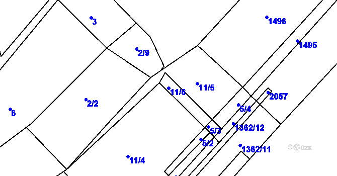 Parcela st. 11/6 v KÚ Draženov, Katastrální mapa