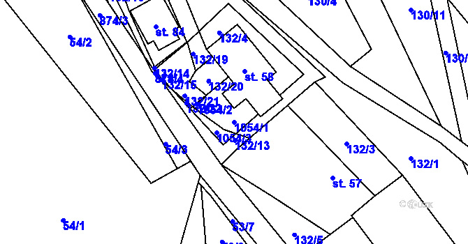 Parcela st. 1054/1 v KÚ Dražetice II, Katastrální mapa