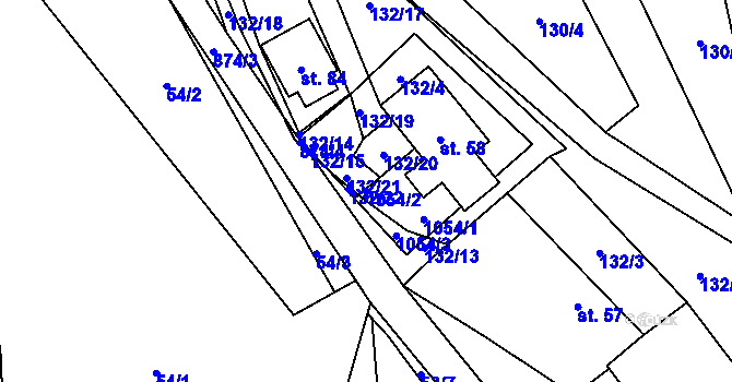 Parcela st. 1054/2 v KÚ Dražetice II, Katastrální mapa