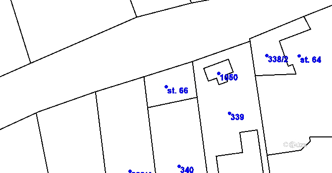 Parcela st. 66 v KÚ Dražetice II, Katastrální mapa