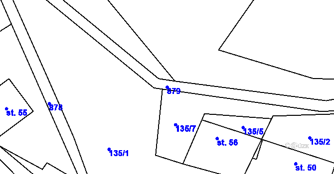 Parcela st. 879 v KÚ Dražetice II, Katastrální mapa