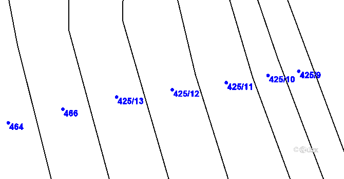 Parcela st. 425/12 v KÚ Dražetice II, Katastrální mapa