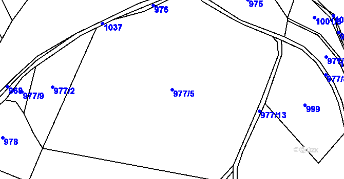 Parcela st. 977/5 v KÚ Chramiště, Katastrální mapa