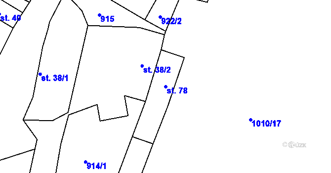 Parcela st. 78 v KÚ Chramiště, Katastrální mapa