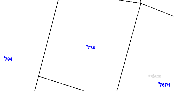 Parcela st. 774 v KÚ Chramiště, Katastrální mapa