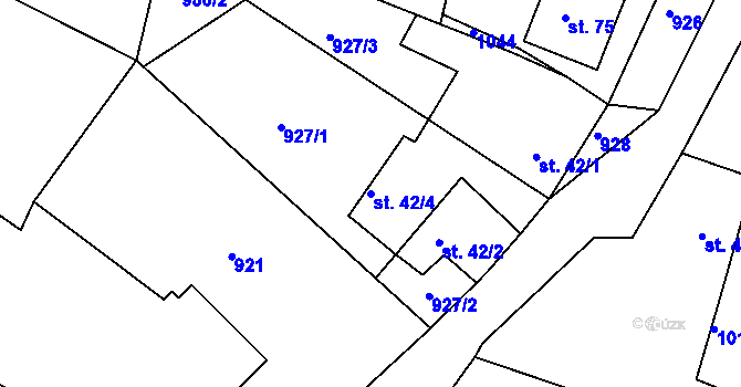 Parcela st. 42/4 v KÚ Chramiště, Katastrální mapa