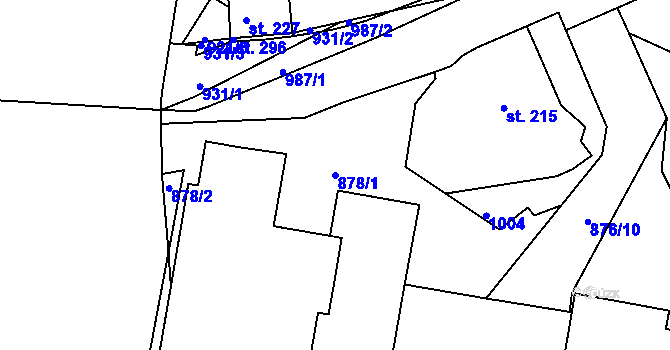 Parcela st. 878/1 v KÚ Dražice, Katastrální mapa