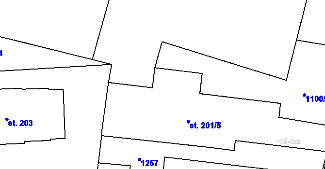 Parcela st. 201/10 v KÚ Dražice, Katastrální mapa