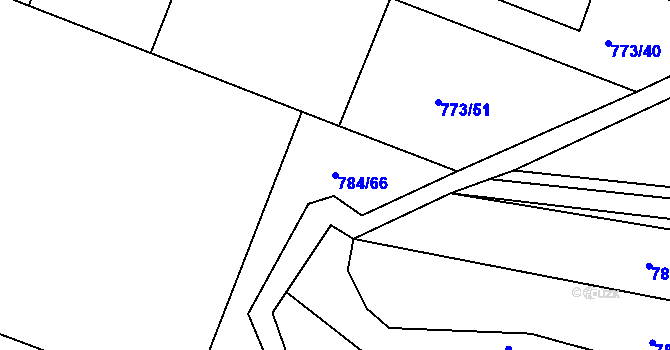 Parcela st. 784/66 v KÚ Dražice, Katastrální mapa