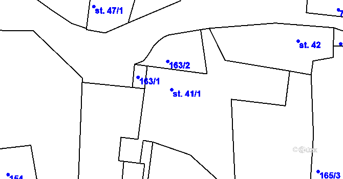 Parcela st. 41/1 v KÚ Dražice u Tábora, Katastrální mapa