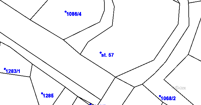 Parcela st. 57 v KÚ Dražice u Tábora, Katastrální mapa
