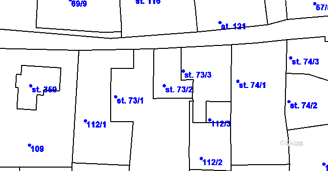 Parcela st. 73/2 v KÚ Dražice u Tábora, Katastrální mapa