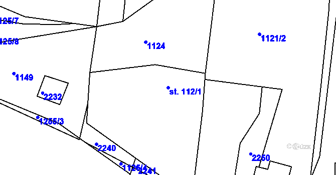 Parcela st. 112/1 v KÚ Dražice u Tábora, Katastrální mapa