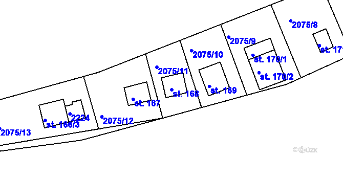 Parcela st. 168 v KÚ Dražice u Tábora, Katastrální mapa