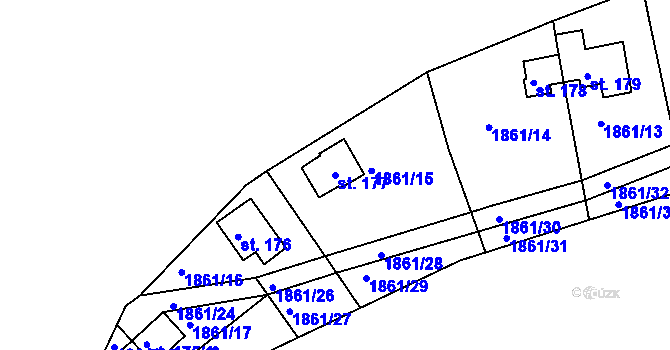 Parcela st. 177 v KÚ Dražice u Tábora, Katastrální mapa
