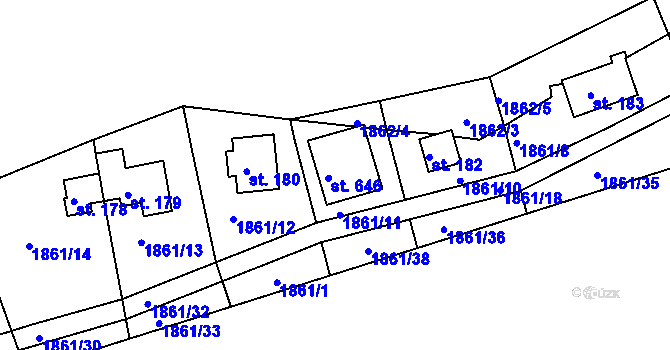 Parcela st. 181 v KÚ Dražice u Tábora, Katastrální mapa