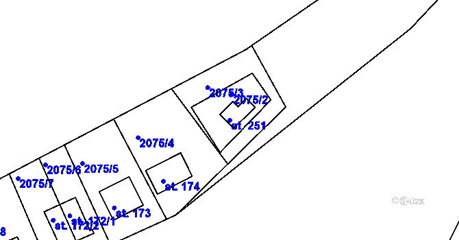 Parcela st. 251 v KÚ Dražice u Tábora, Katastrální mapa