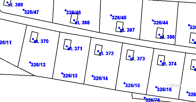 Parcela st. 372 v KÚ Dražice u Tábora, Katastrální mapa