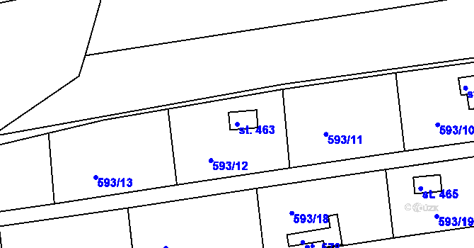 Parcela st. 463 v KÚ Dražice u Tábora, Katastrální mapa